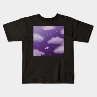 Beautiful Purple Night Sky Kids T-Shirt